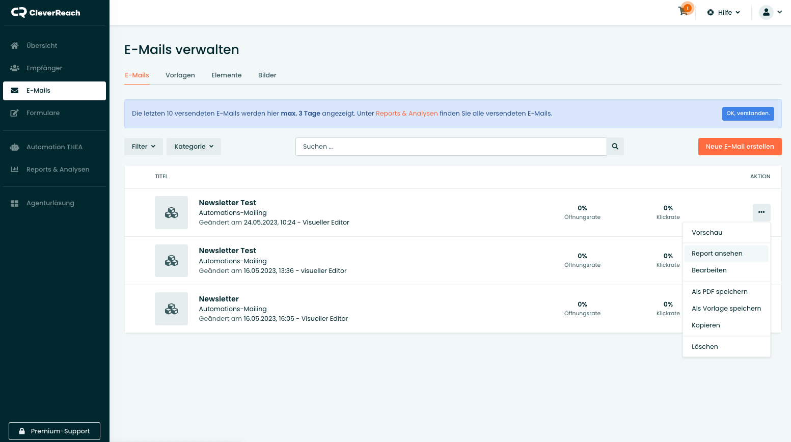 Meine links funktionieren nicht was kann ich tun cleverreach support